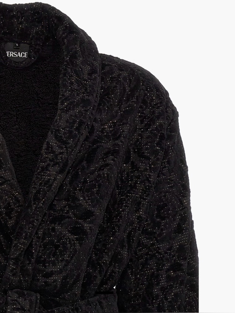 Versace Black/Gray Barocco Bathrobe